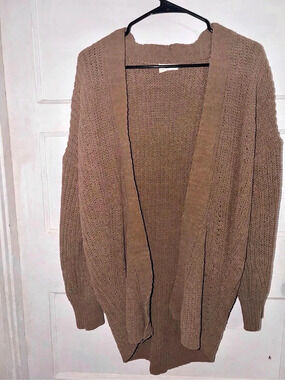 Brown Open Front Cardigan